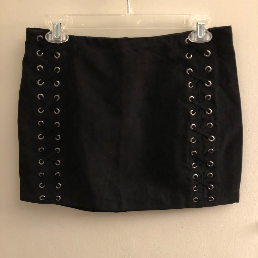 H&M Faux suede lace front mini M